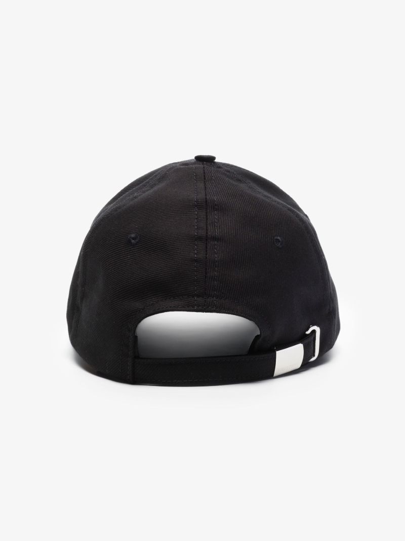 Black Logo Embroidered Baseball Cap