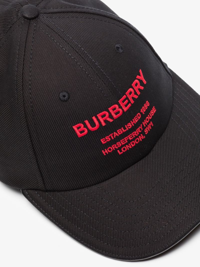 Black Logo Embroidered Baseball Cap