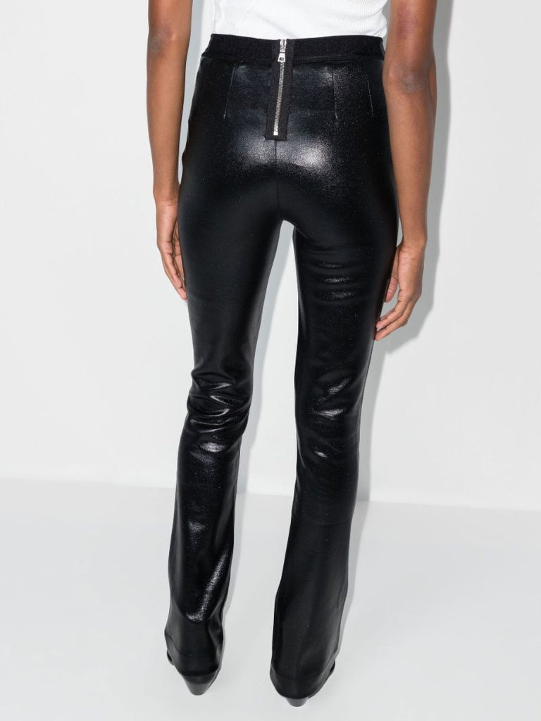 Black Lais Flared Faux Leather Leggings