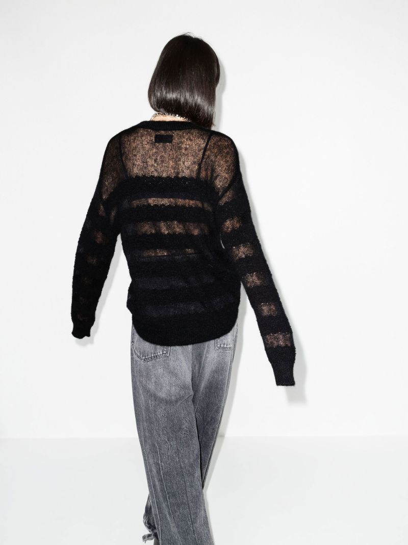Black Agatha Striped Knitted Sweater