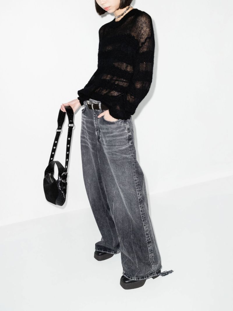 Black Agatha Striped Knitted Sweater