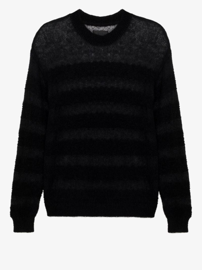 Black Agatha Striped Knitted Sweater