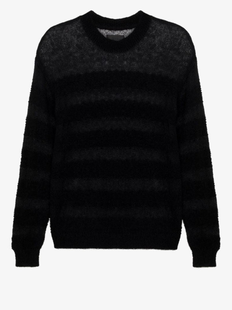 Black Agatha Striped Knitted Sweater