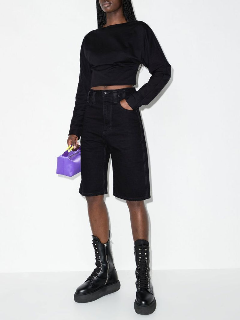Black Josefa Cropped Cotton Top