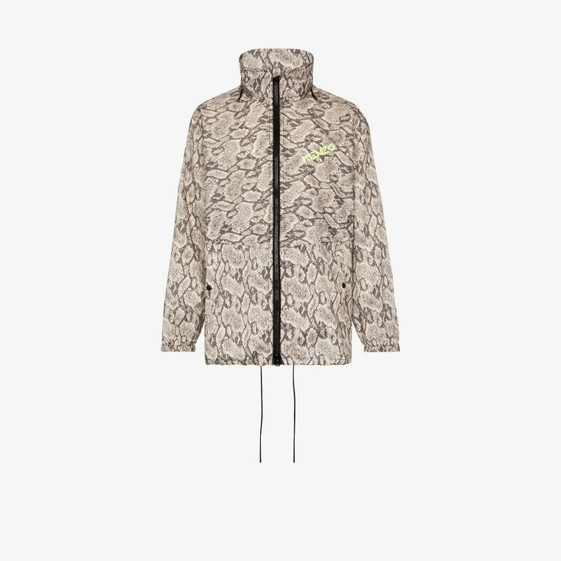 Snakeskin Print Hooded Jacket