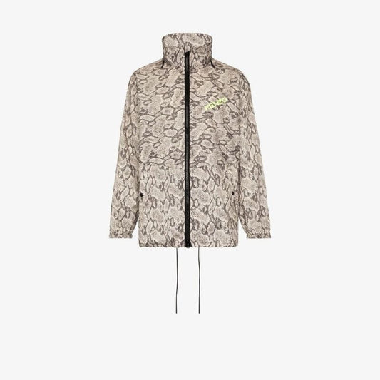 Snakeskin Print Hooded Jacket