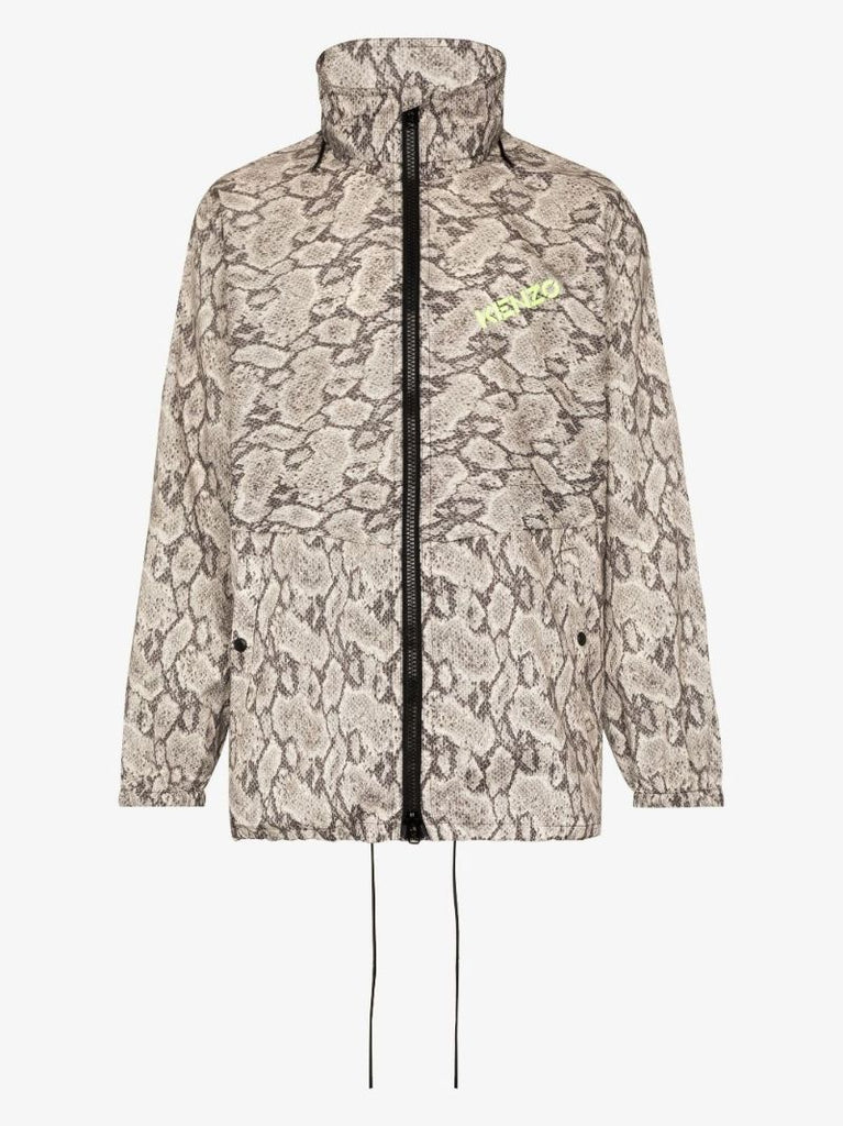 Snakeskin Print Hooded Jacket