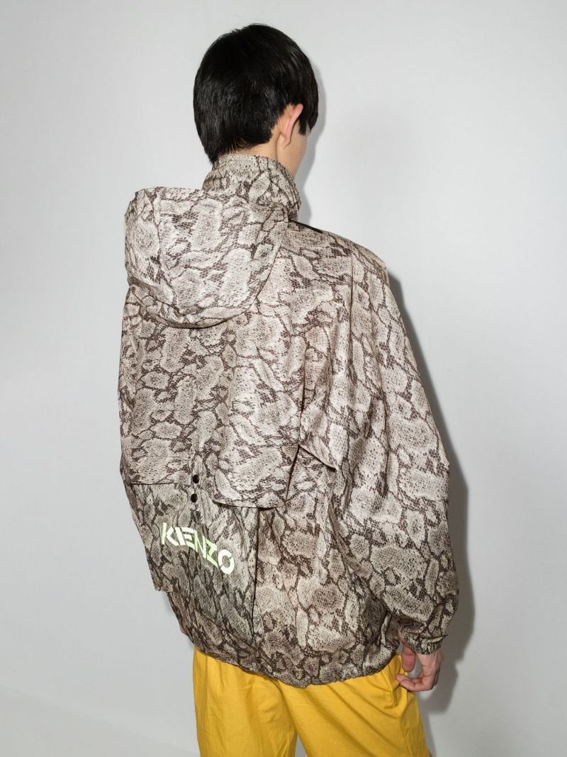 Snakeskin Print Hooded Jacket
