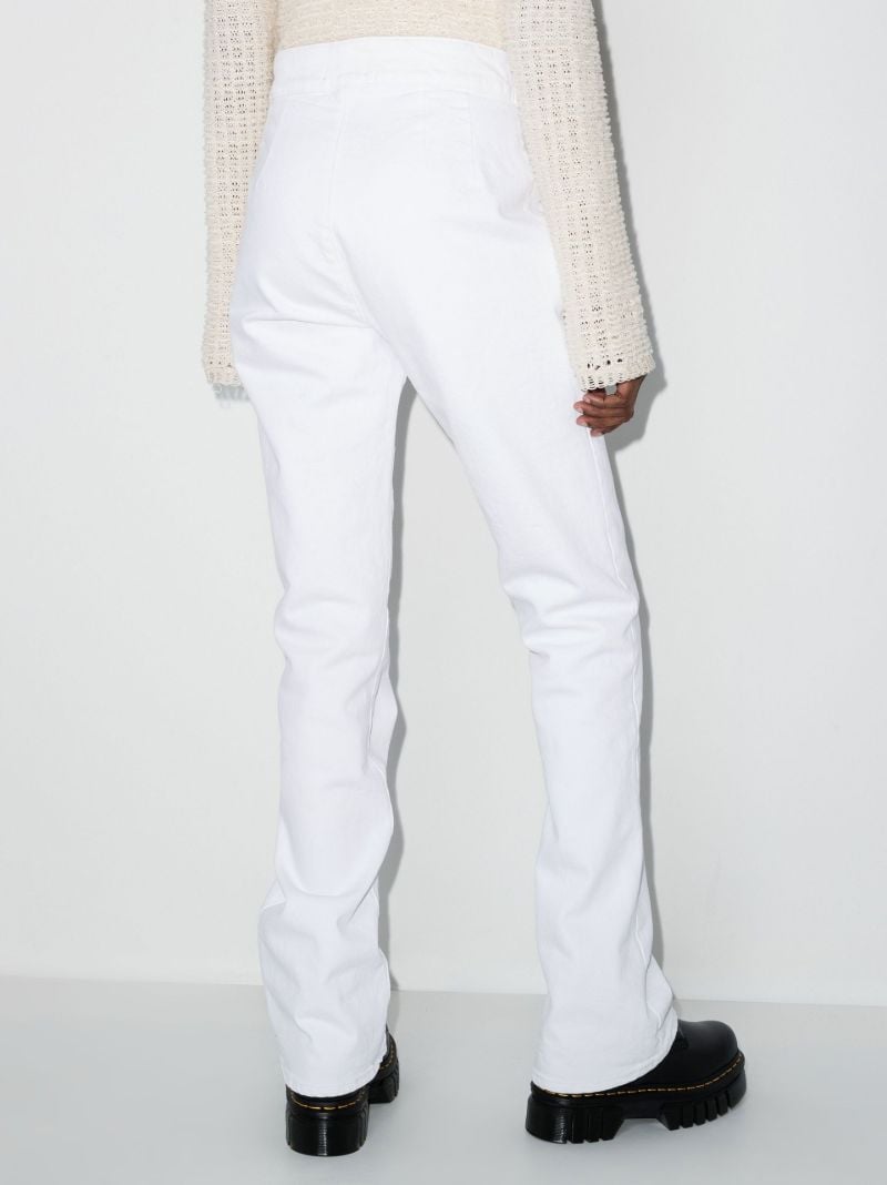 White Luana Flared Cotton Trousers