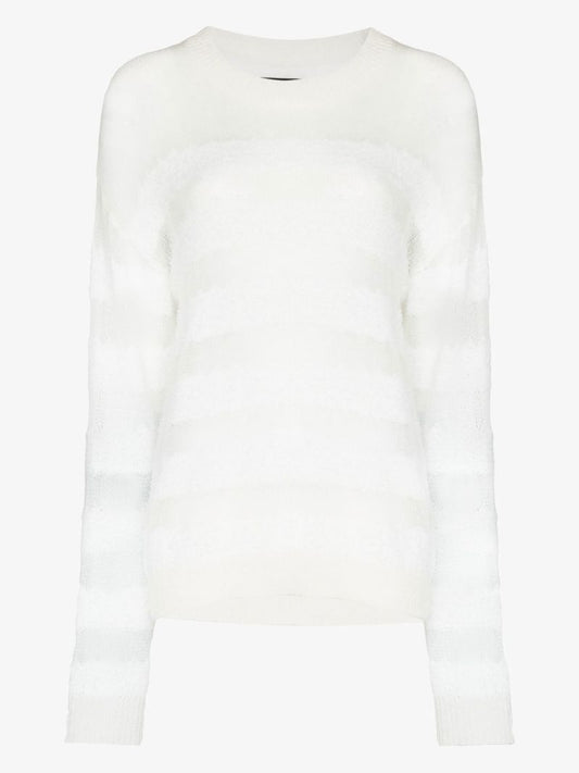 White Agatha Striped Knitted Sweater