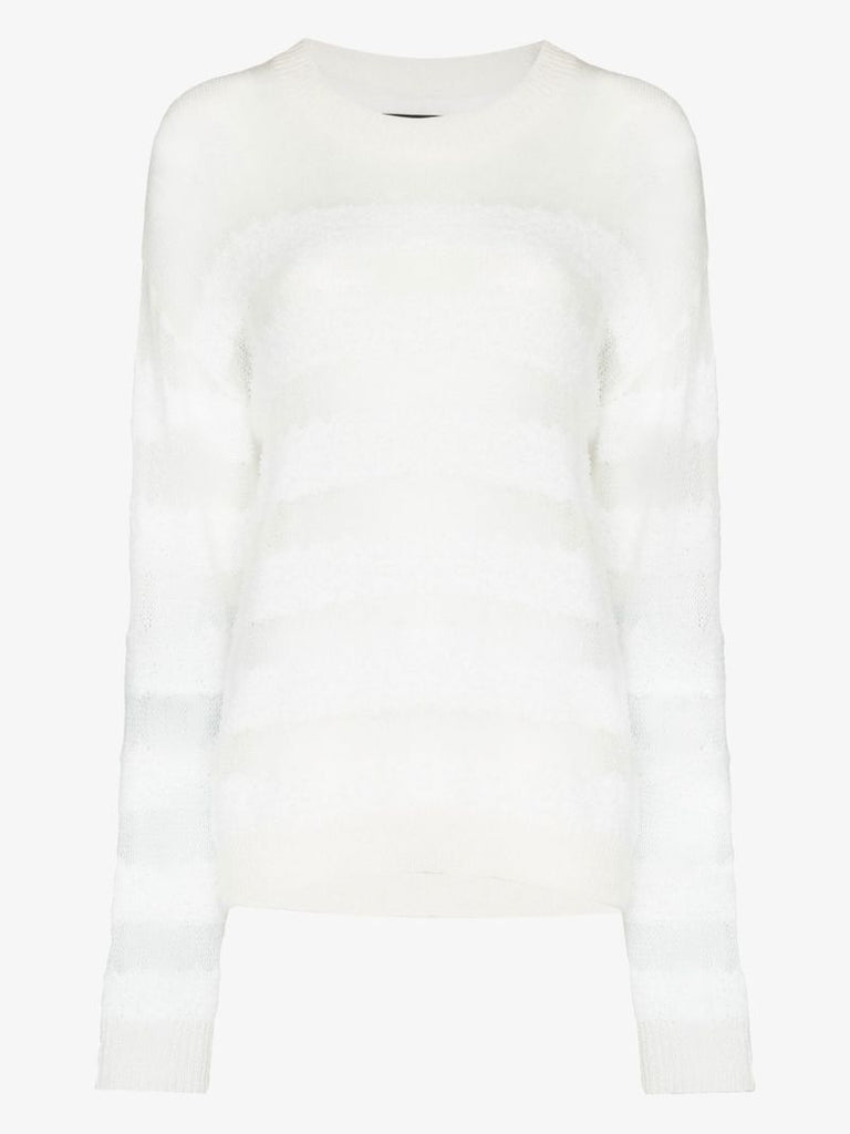 White Agatha Striped Knitted Sweater