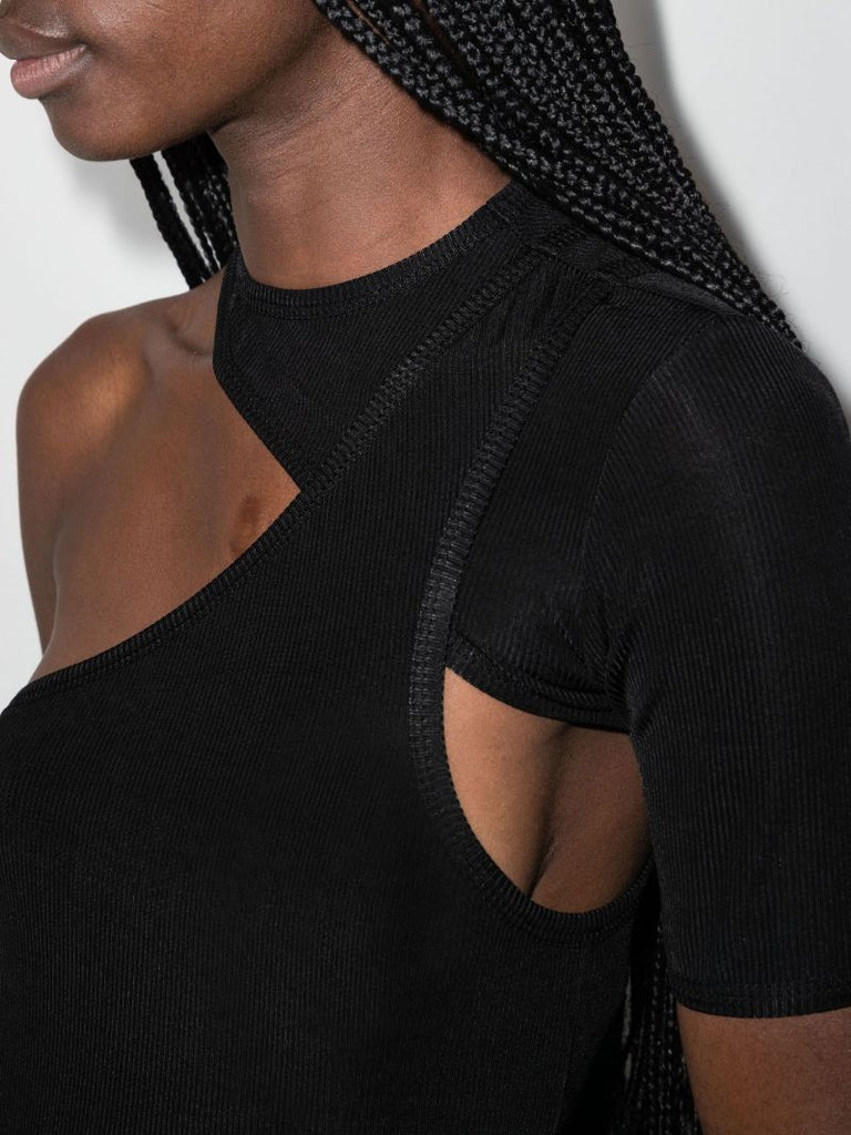 Black Sria One Shoulder Maxi Dress