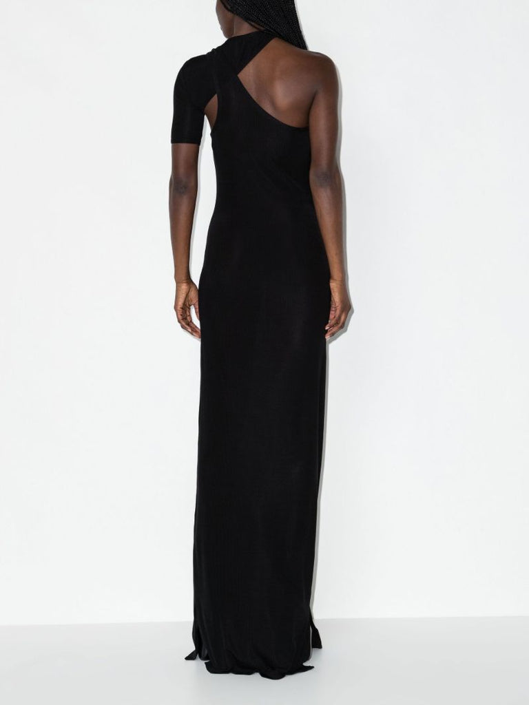 Black Sria One Shoulder Maxi Dress