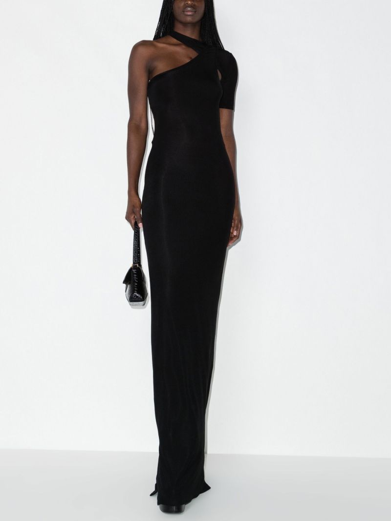 Black Sria One Shoulder Maxi Dress