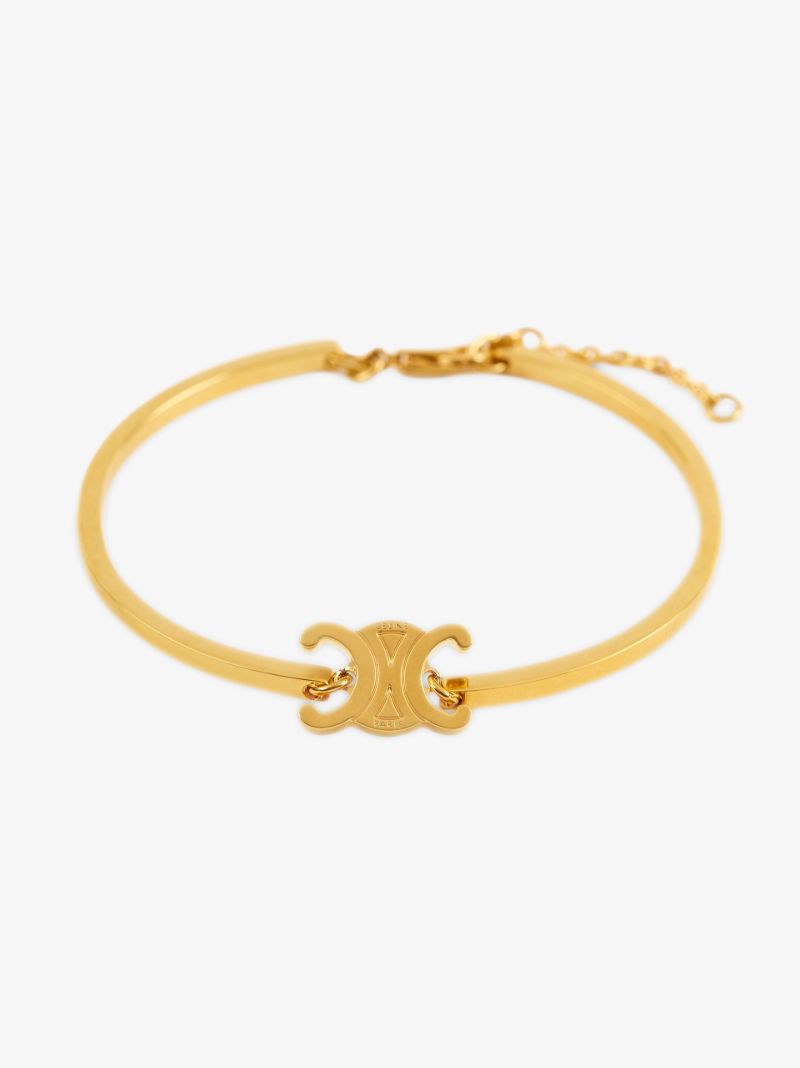 Gold-plated Triomphe Logo Charm Bracelet