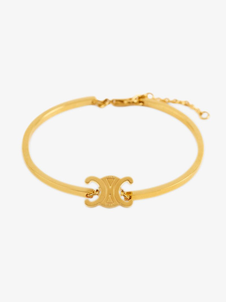 Gold-plated Triomphe Logo Charm Bracelet