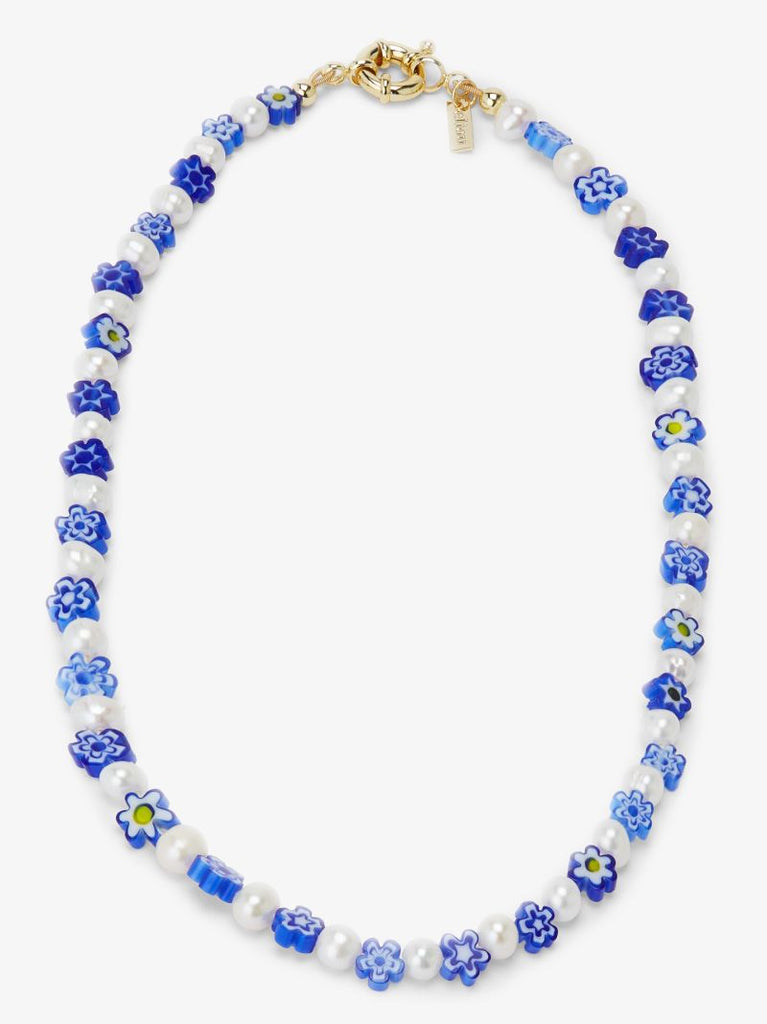 Gold-plated Corinna Beaded Pearl Necklace