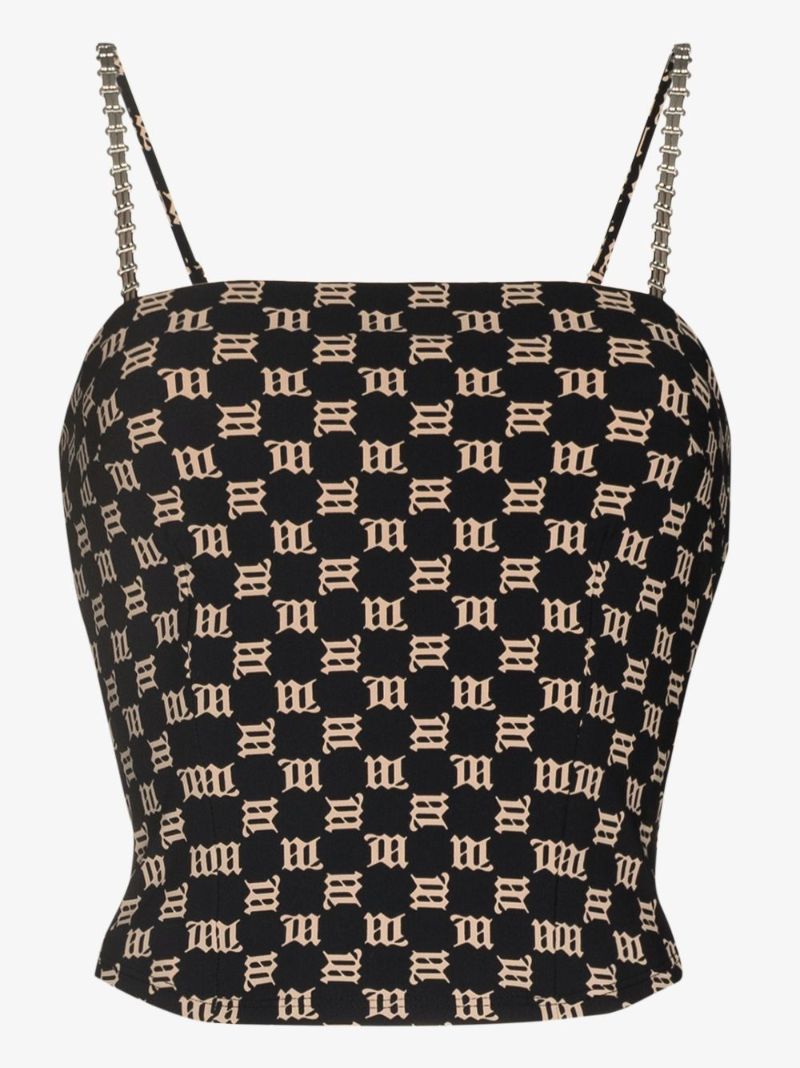 Lara Monogram Cropped Tank Top