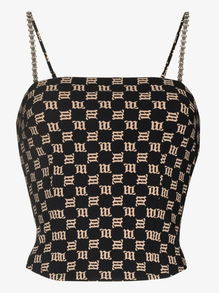 Lara Monogram Cropped Tank Top