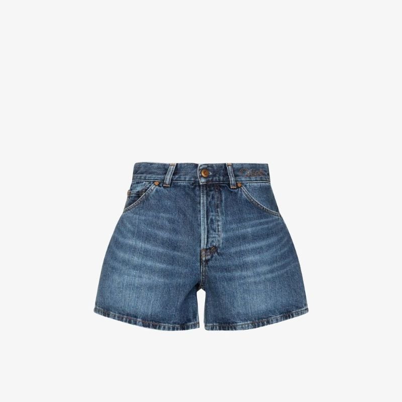 Blue Kadovar High-rise Cotton Denim Shorts