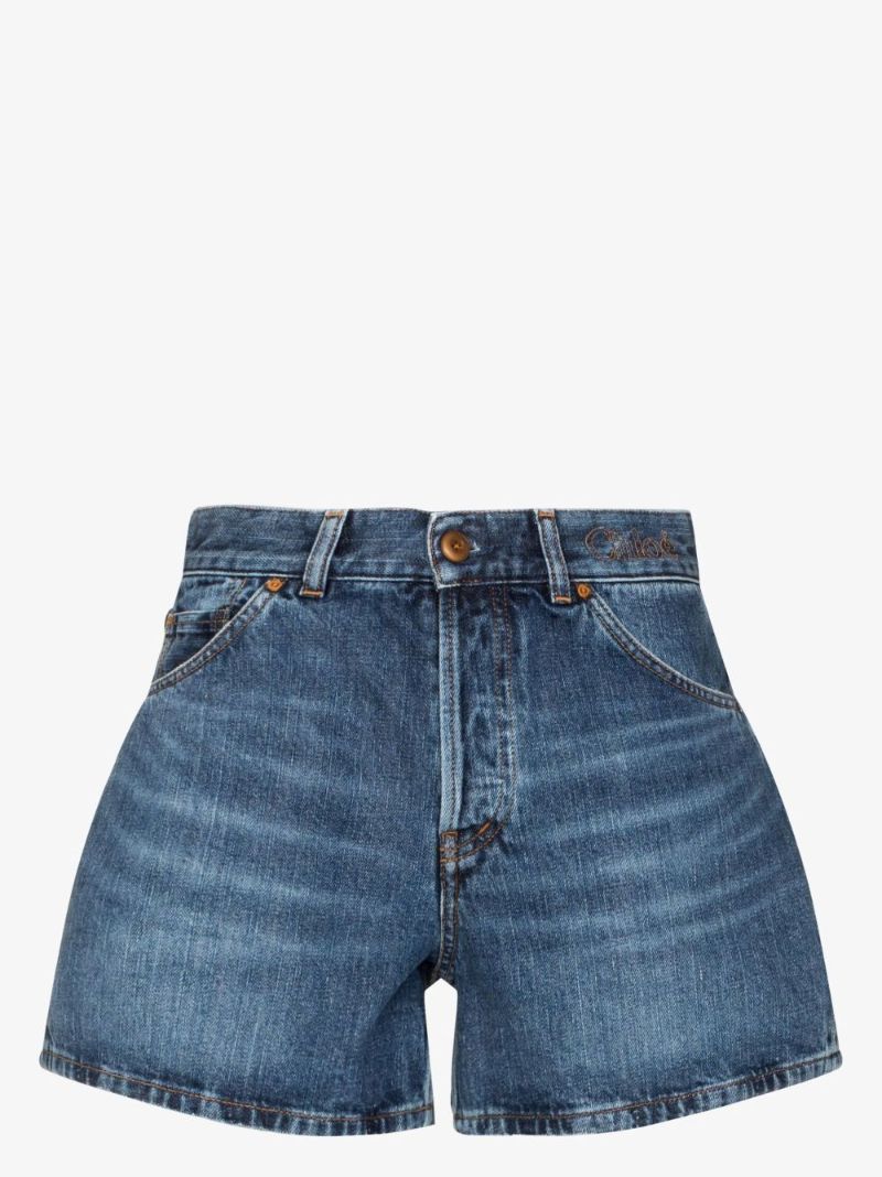 Blue Kadovar High-rise Cotton Denim Shorts