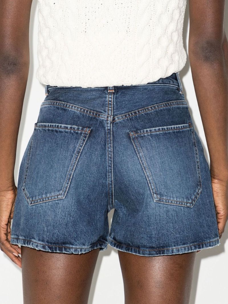 Blue Kadovar High-rise Cotton Denim Shorts