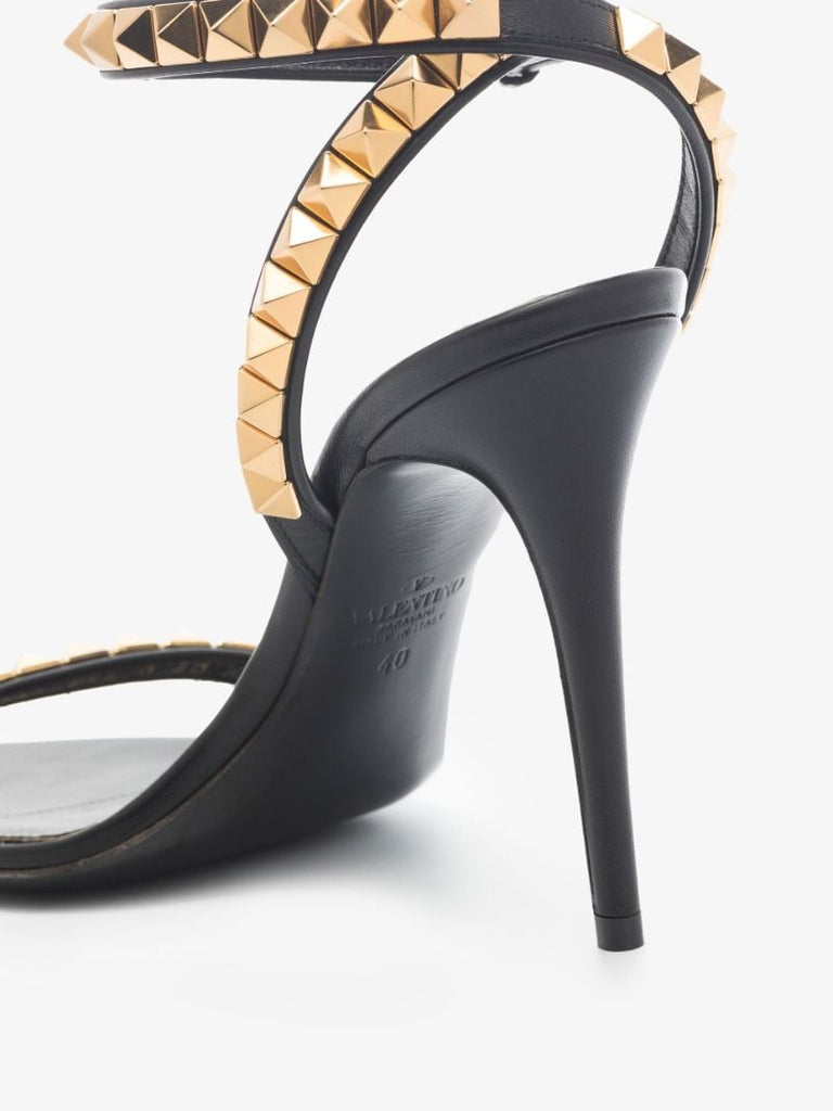 Black Rockstud No Limit 100 Leather Sandals