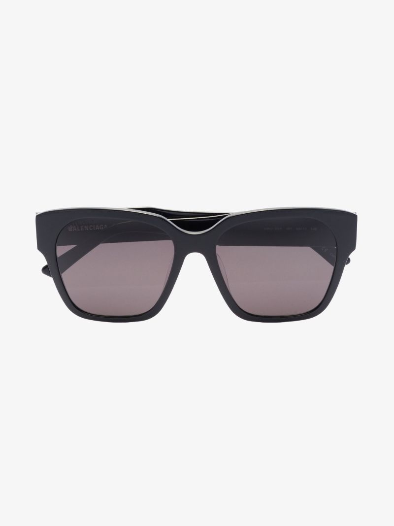 Black Logo Square Sunglasses