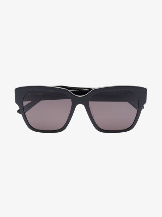 Black Logo Square Sunglasses