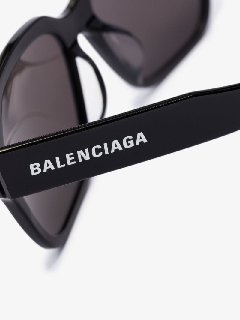 Black Logo Square Sunglasses