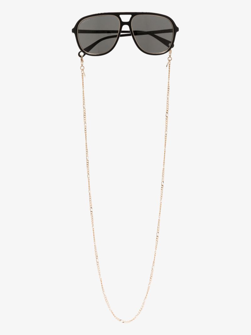 Black Aviator-style Sunglasses