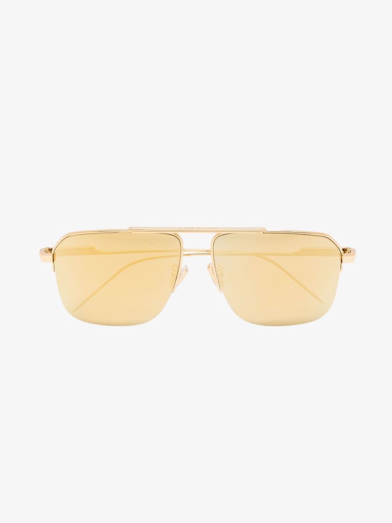 Gold Tone Aviator-style Sunglasses