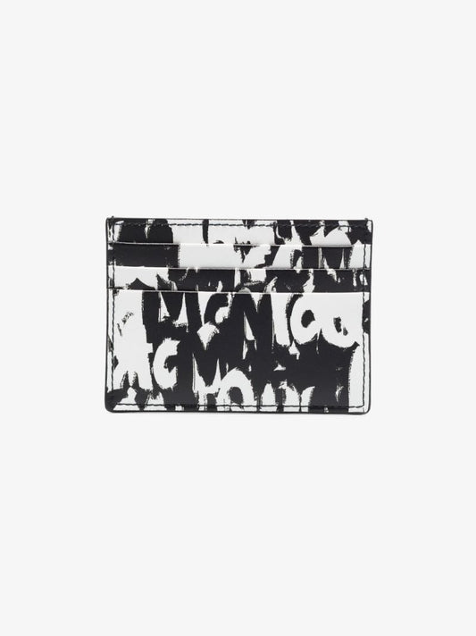 Black and White Graffiti Print Card Holder
