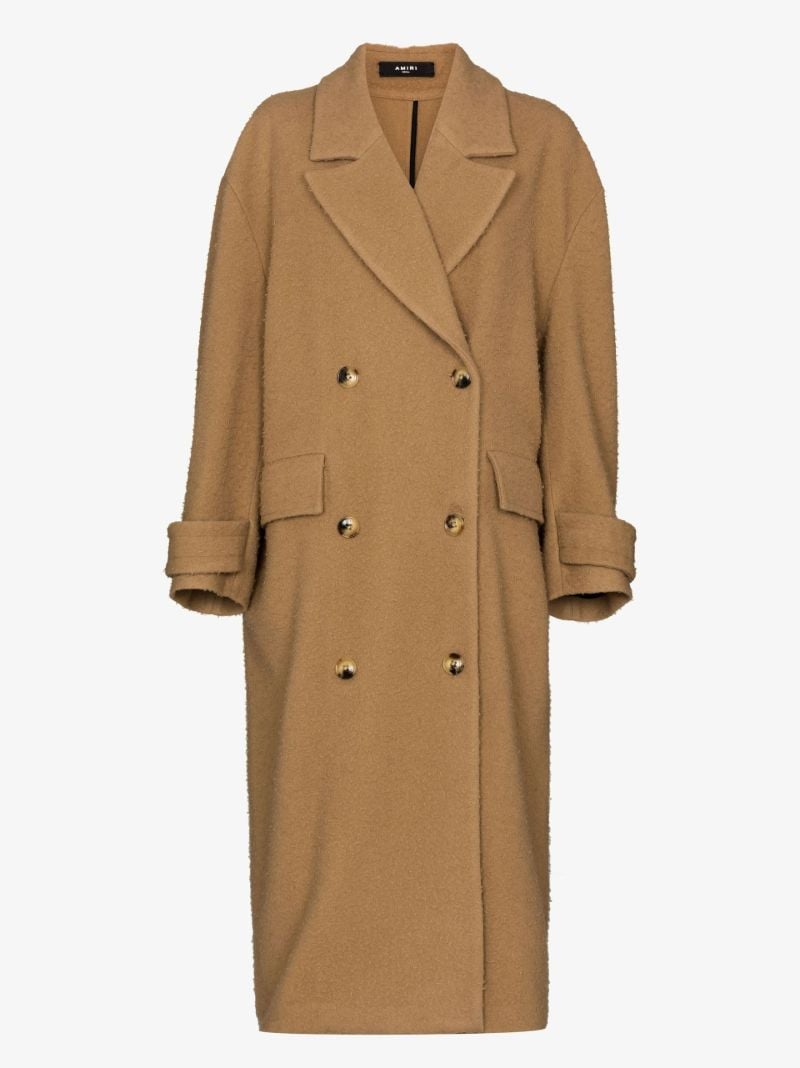 Brown Double-breasted Long Wool Coat