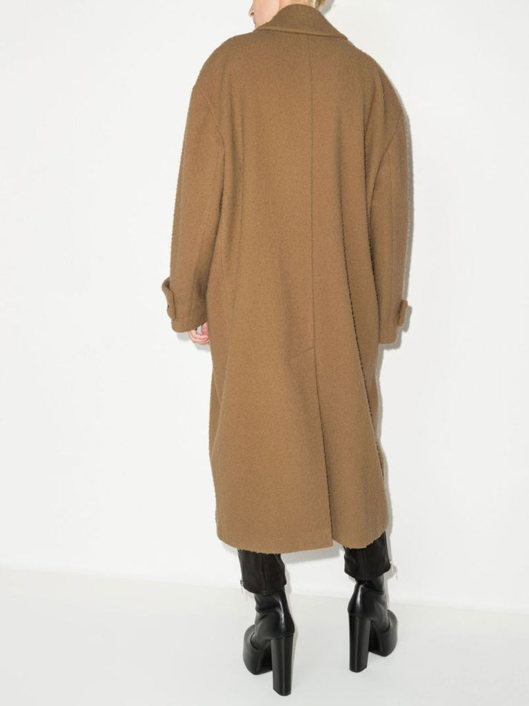 Brown Double-breasted Long Wool Coat