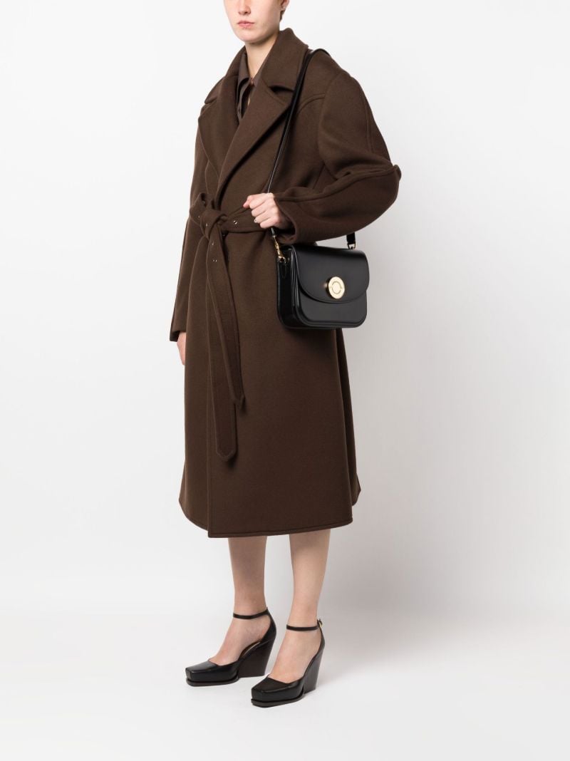 Black Note Medium Leather Shoulder Bag