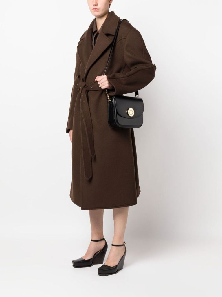 Black Note Medium Leather Shoulder Bag