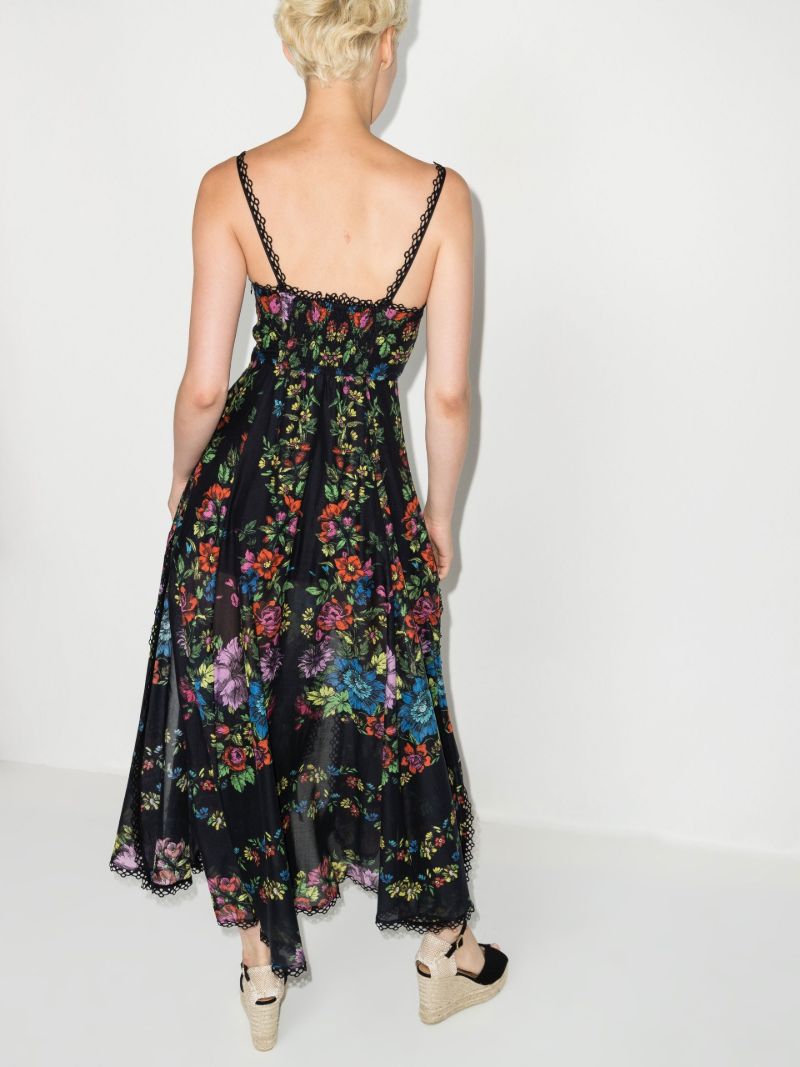 Black Iraso Floral Print Midi Dress
