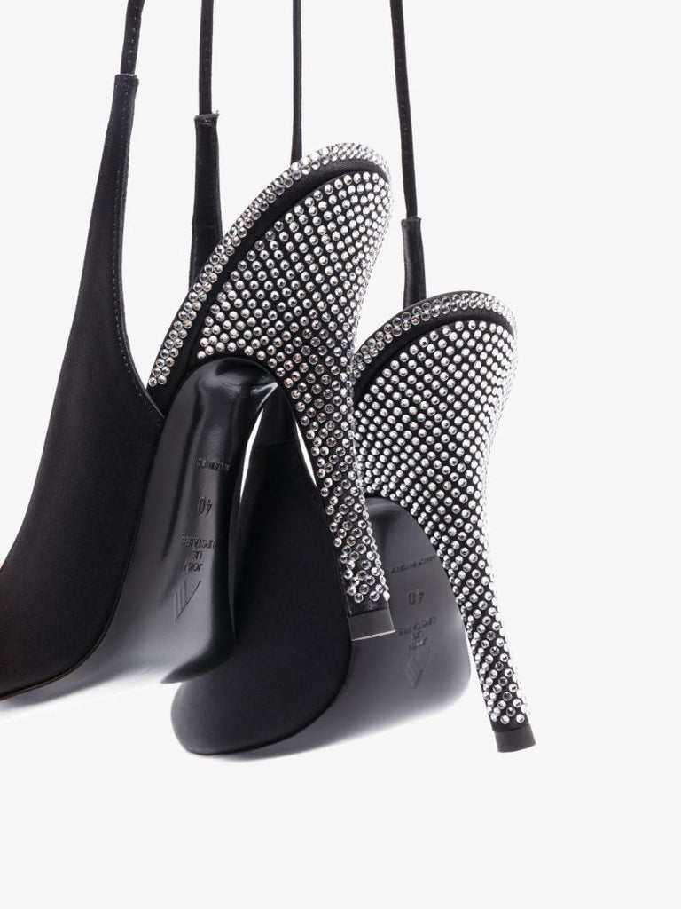 Black Venus 105 Embellished Satin Pumps