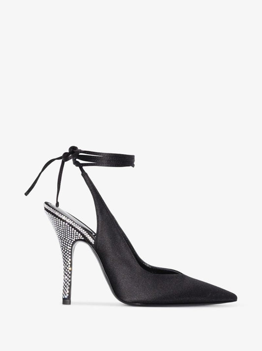Black Venus 105 Embellished Satin Pumps