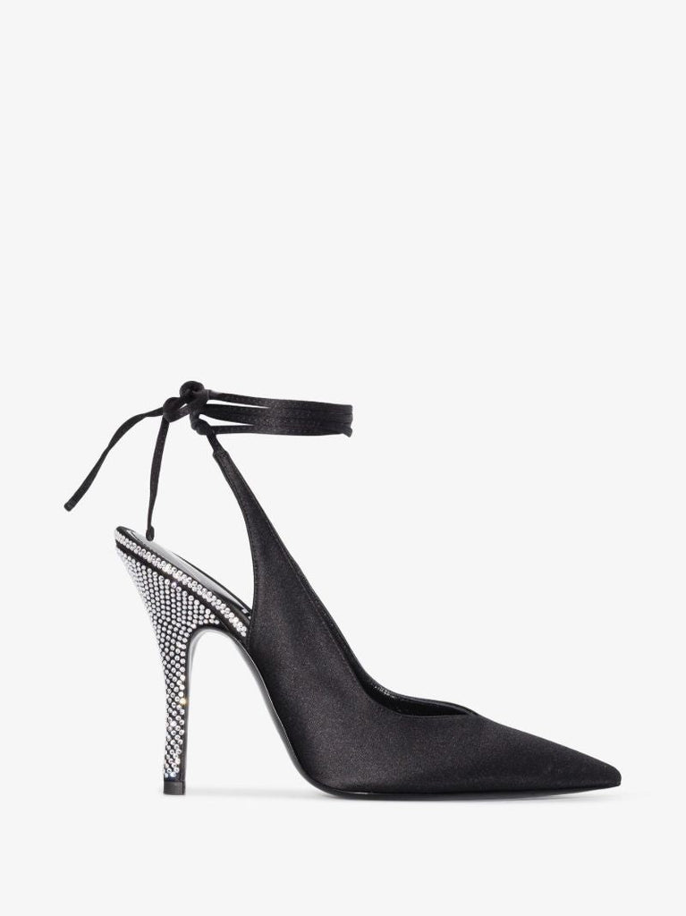 Black Venus 105 Embellished Satin Pumps