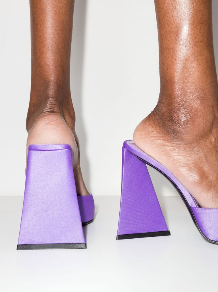 Purple Devon 115 Satin Mules