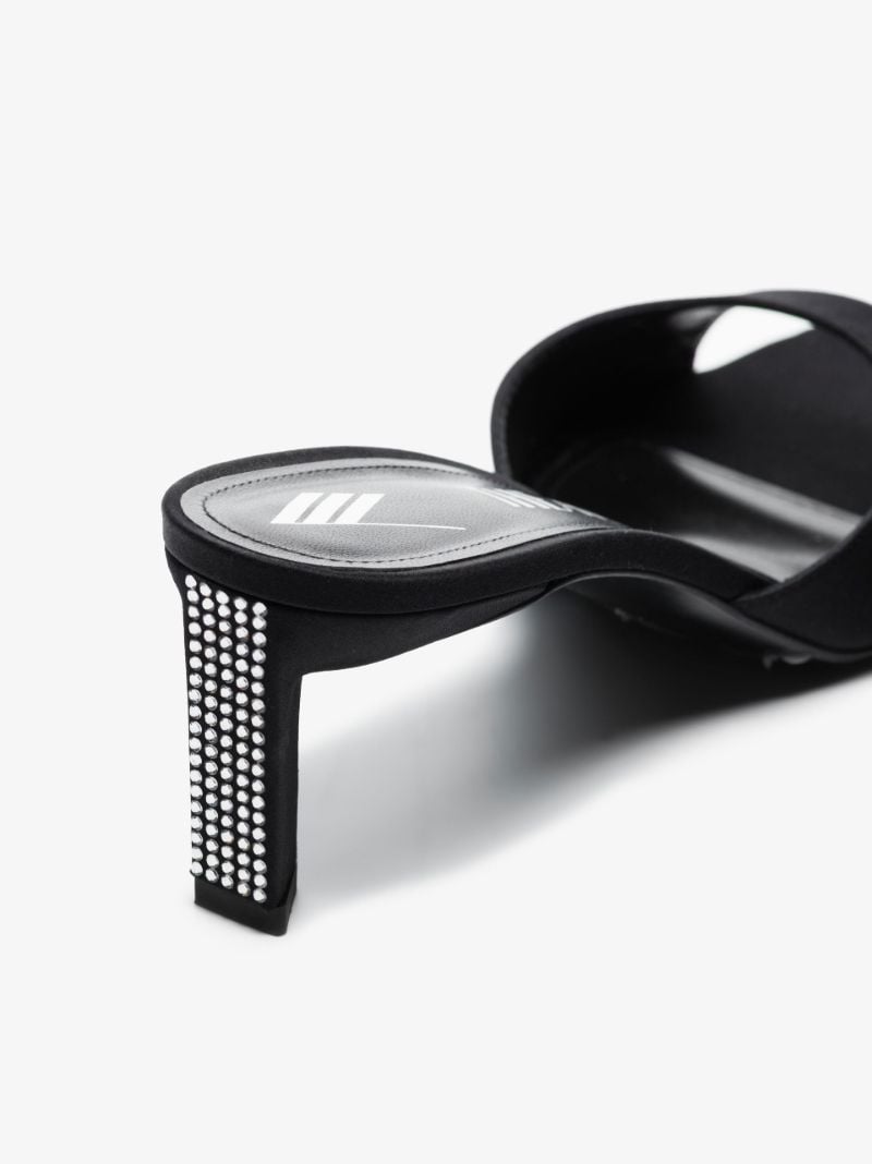 Black Kaia 55 Crystal Satin Mules