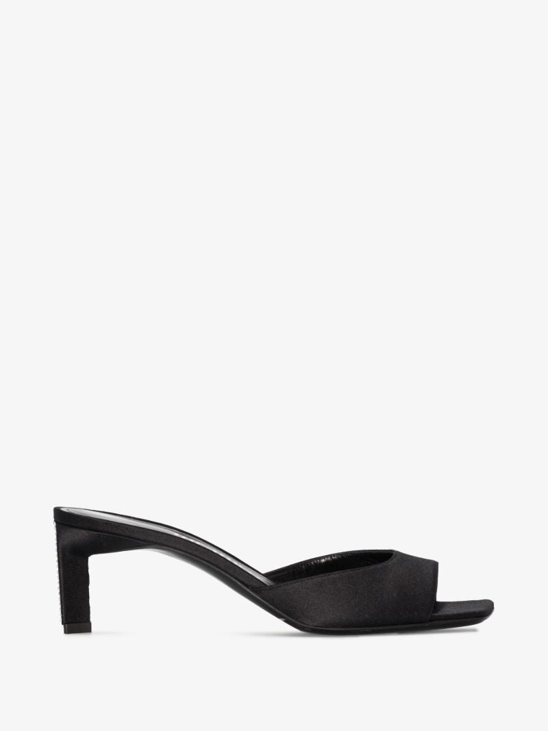 Black Kaia 55 Crystal Satin Mules