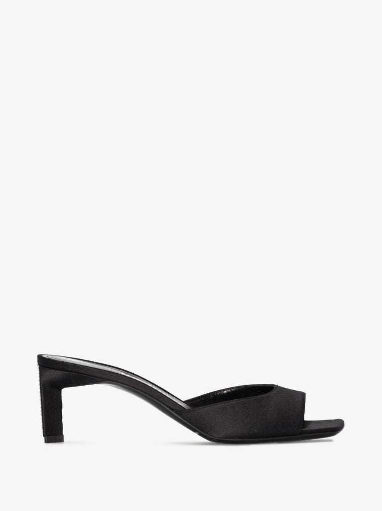 Black Kaia 55 Crystal Satin Mules