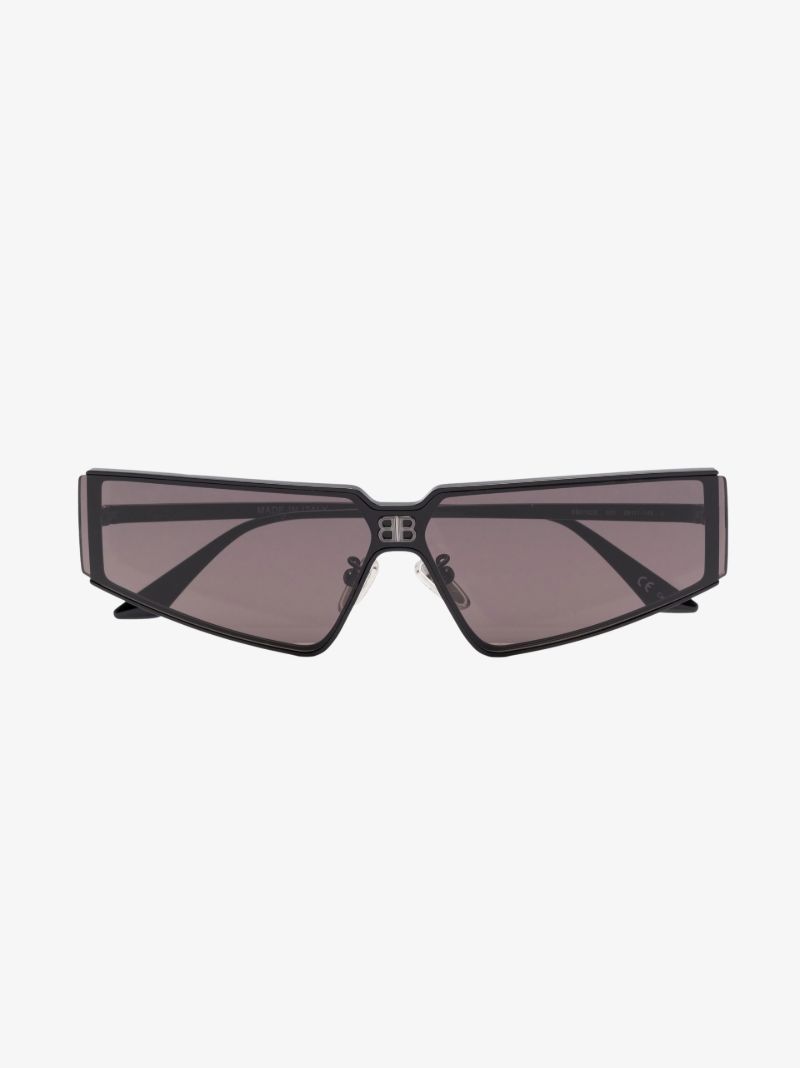 Black Shield Rectangular Sunglasses