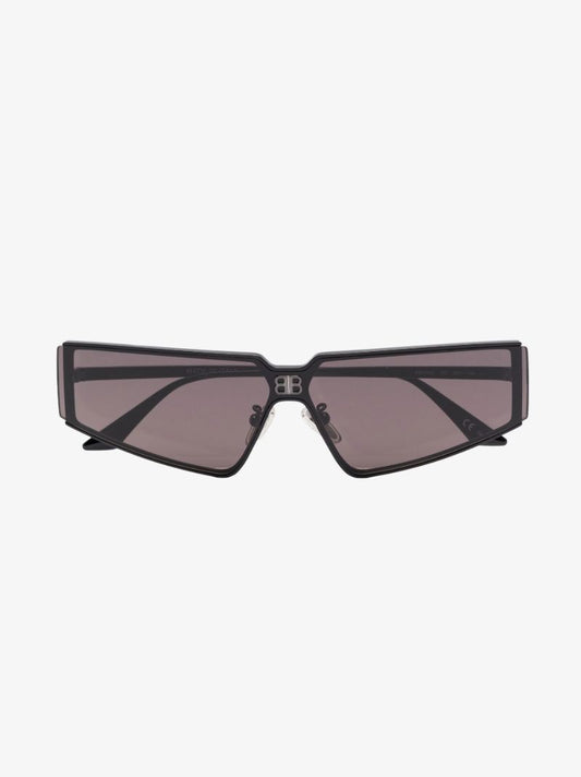 Black Shield Rectangular Sunglasses