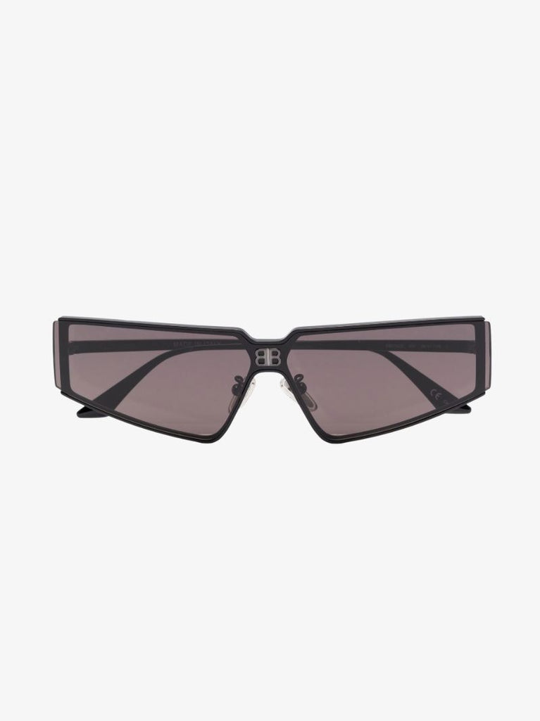 Black Shield Rectangular Sunglasses