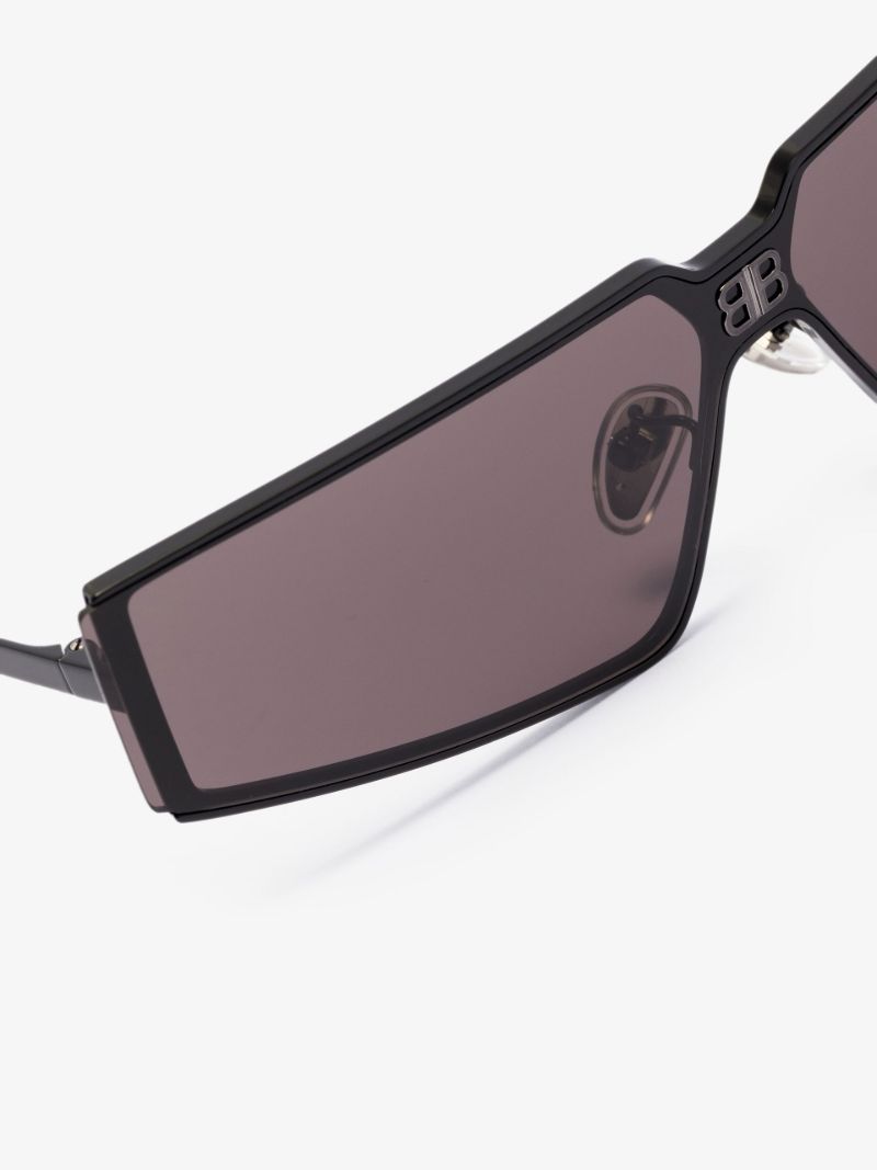 Black Shield Rectangular Sunglasses