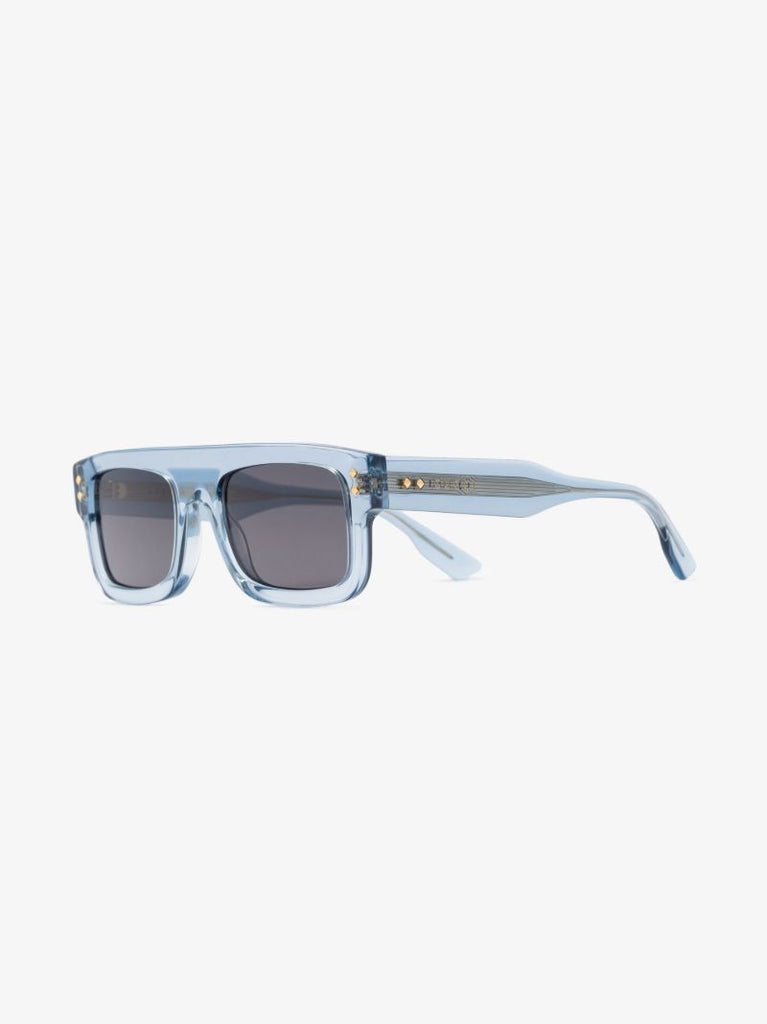 Blue Rectangular Transparent Sunglasses